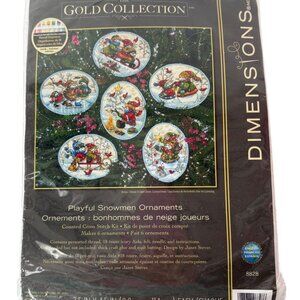 Dimensions Gold Collection Playful Snowmen Ornaments Cross Stitch Kit